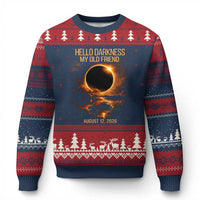 Solar Eclipse 2026 Ugly Christmas Sweater Hello Darkness 12 August 2026 Totality Gift