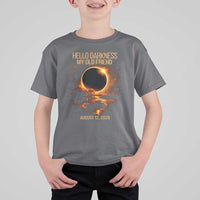 Solar Eclipse 2026 T Shirt For Kid Hello Darkness 12 August 2026 Totality Gift