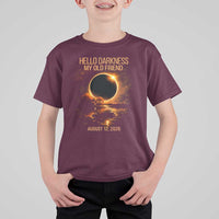 Solar Eclipse 2026 T Shirt For Kid Hello Darkness 12 August 2026 Totality Gift