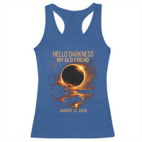 Solar Eclipse 2026 Racerback Tank Top Hello Darkness 12 August 2026 Totality Gift