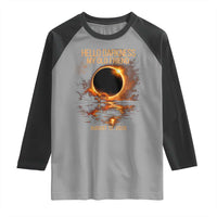Solar Eclipse 2026 Raglan Shirt Hello Darkness 12 August 2026 Totality Gift