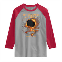 Solar Eclipse 2026 Raglan Shirt Hello Darkness 12 August 2026 Totality Gift