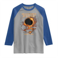 Solar Eclipse 2026 Raglan Shirt Hello Darkness 12 August 2026 Totality Gift