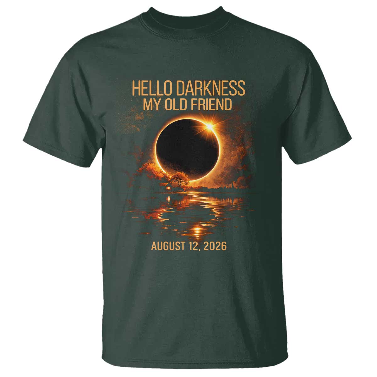 Solar Eclipse 2026 T Shirt Hello Darkness 12 August 2026 Totality Gift