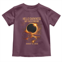 Solar Eclipse 2026 Toddler T Shirt Hello Darkness 12 August 2026 Totality Gift
