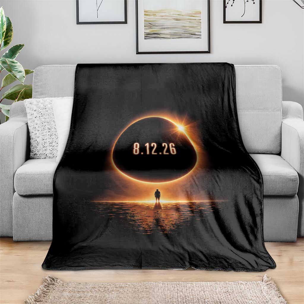 Total Solar Eclipse 2026 Throw Blanket August 12th Totality Gift