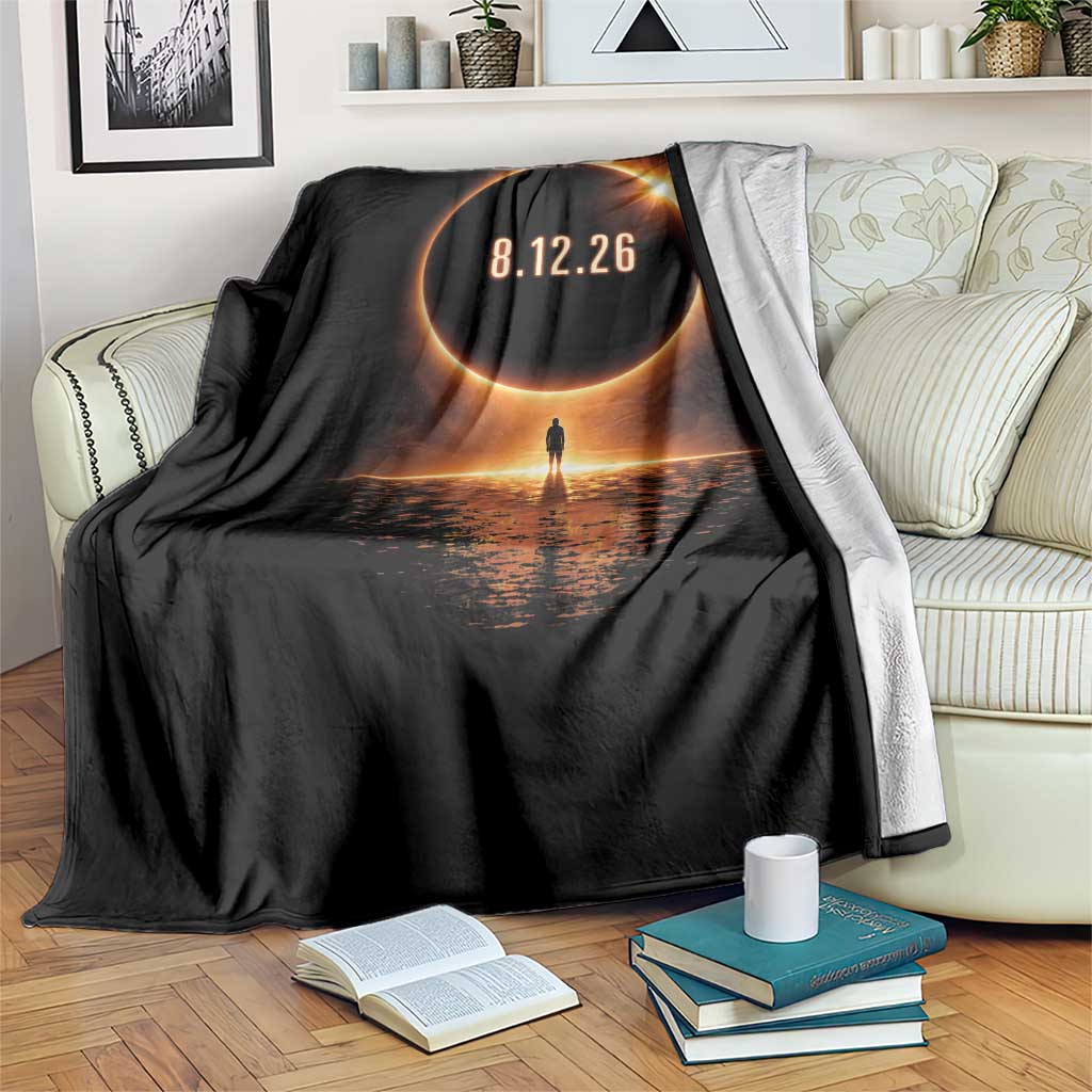 Total Solar Eclipse 2026 Throw Blanket August 12th Totality Gift