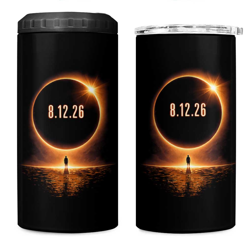 Total Solar Eclipse 2026 4 in 1 Can Cooler Tumbler August 12th Totality Gift