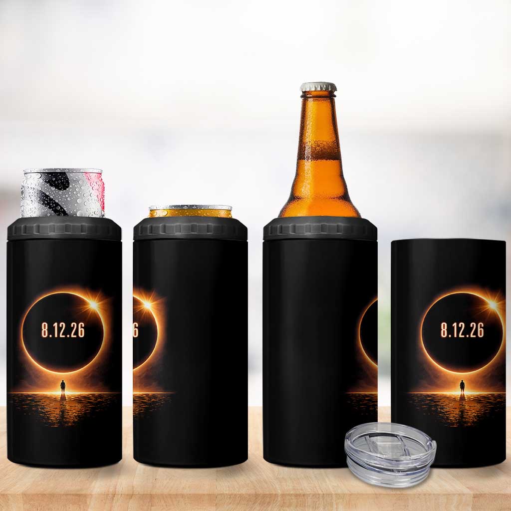 Total Solar Eclipse 2026 4 in 1 Can Cooler Tumbler August 12th Totality Gift