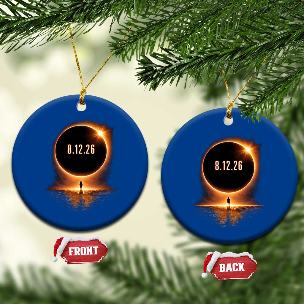 Total Solar Eclipse 2026 Ceramic Ornament August 12th Totality Gift