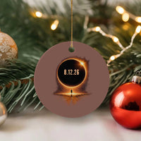 Total Solar Eclipse 2026 Ceramic Ornament August 12th Totality Gift