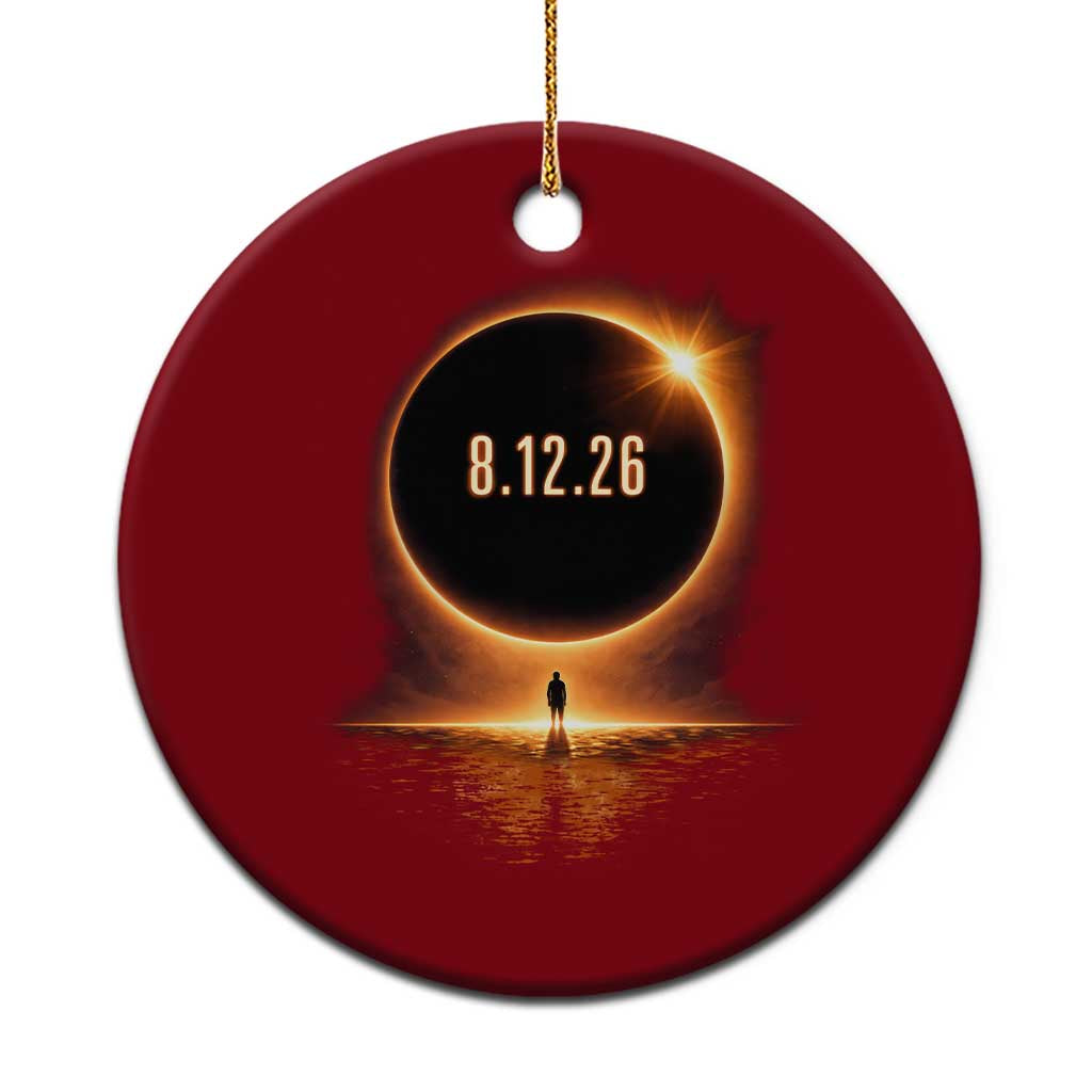 Total Solar Eclipse 2026 Ceramic Ornament August 12th Totality Gift
