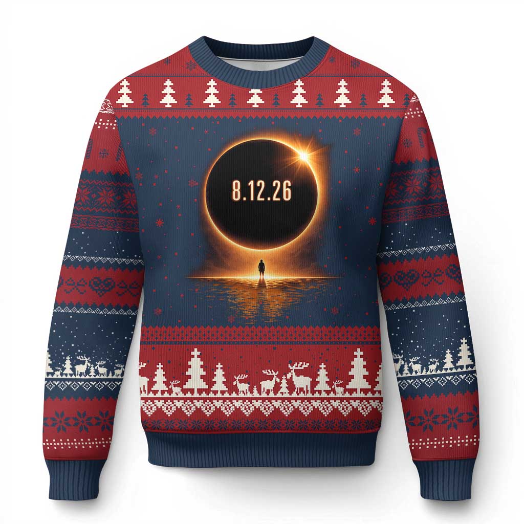 Total Solar Eclipse 2026 Ugly Christmas Sweater August 12th Totality Gift