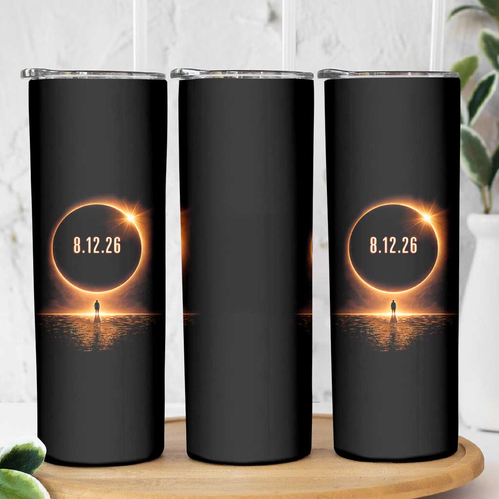 Total Solar Eclipse 2026 Skinny Tumbler August 12th Totality Gift