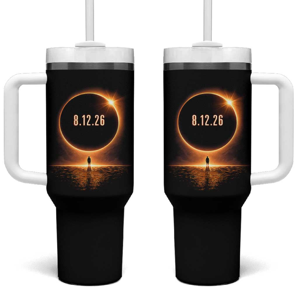 Total Solar Eclipse 2026 Tumbler With Handle August 12th Totality Gift