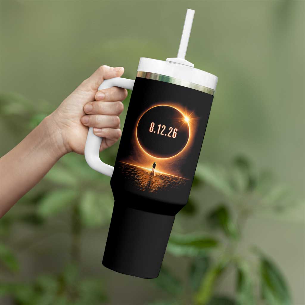 Total Solar Eclipse 2026 Tumbler With Handle August 12th Totality Gift