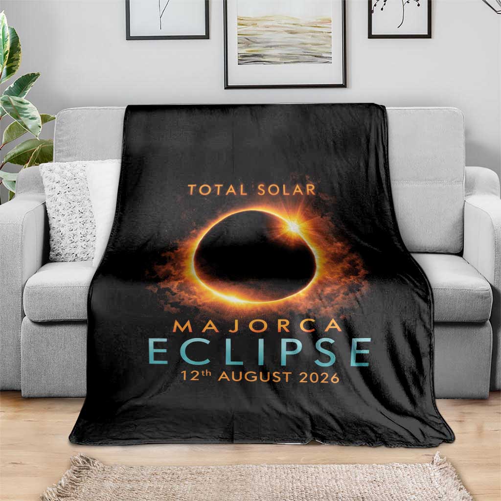 Total Solar Eclipse Throw Blanket 12th August 2026 Majorca Totality
