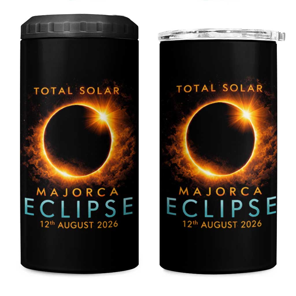 Total Solar Eclipse 4 in 1 Can Cooler Tumbler 12th August 2026 Majorca Totality