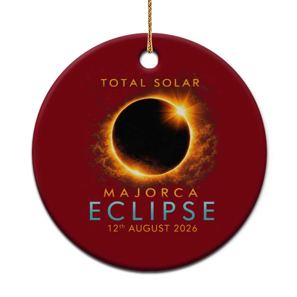 Total Solar Eclipse Ceramic Ornament 12th August 2026 Majorca Totality