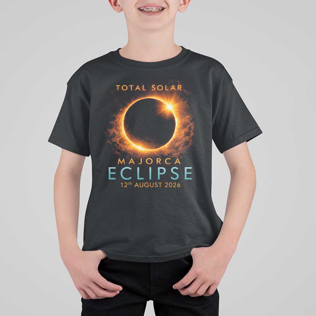 Total Solar Eclipse T Shirt For Kid 12th August 2026 Majorca Totality