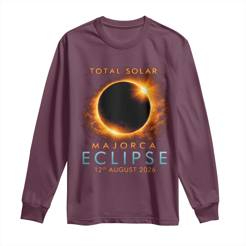 Total Solar Eclipse Long Sleeve Shirt 12th August 2026 Majorca Totality