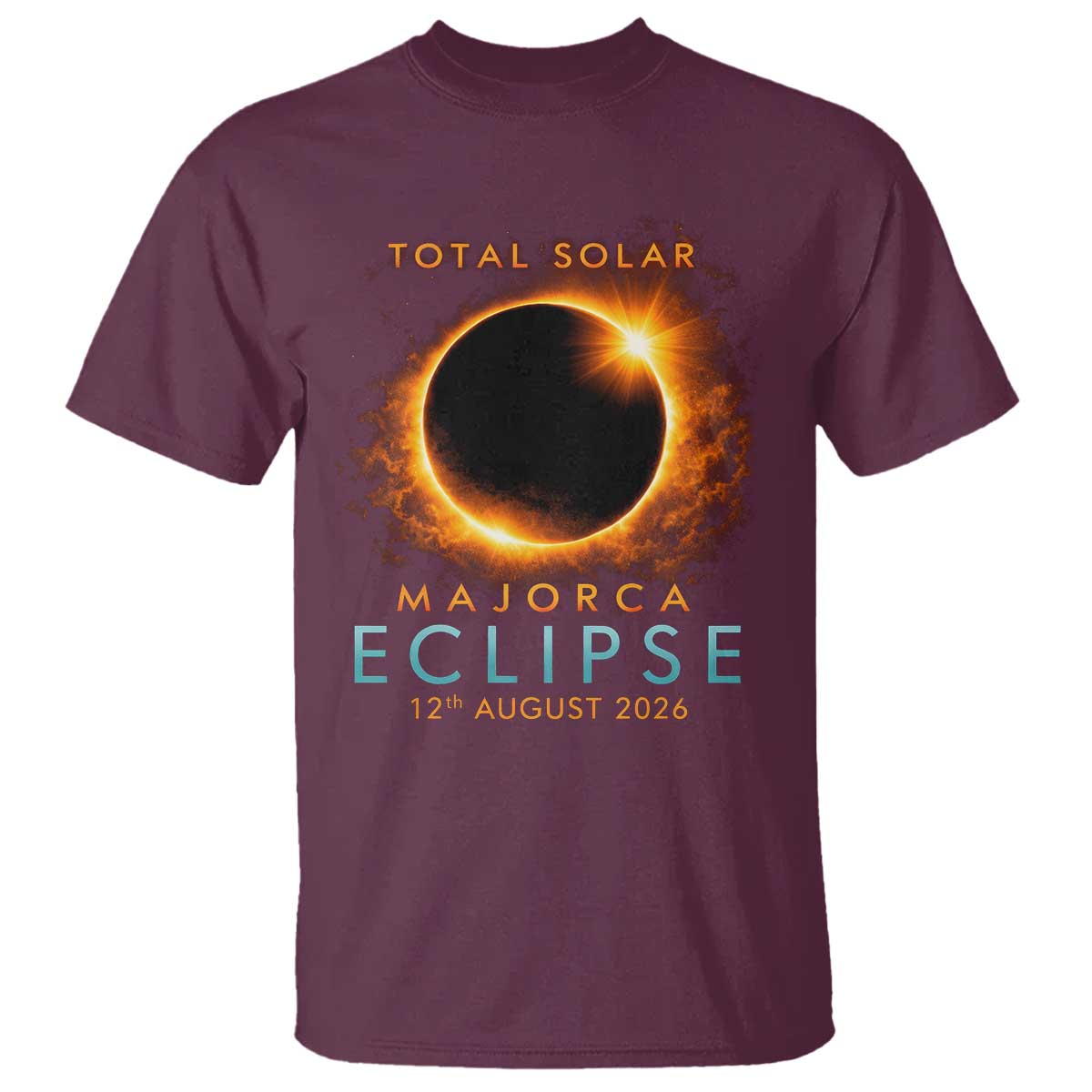 Total Solar Eclipse T Shirt 12th August 2026 Majorca Totality