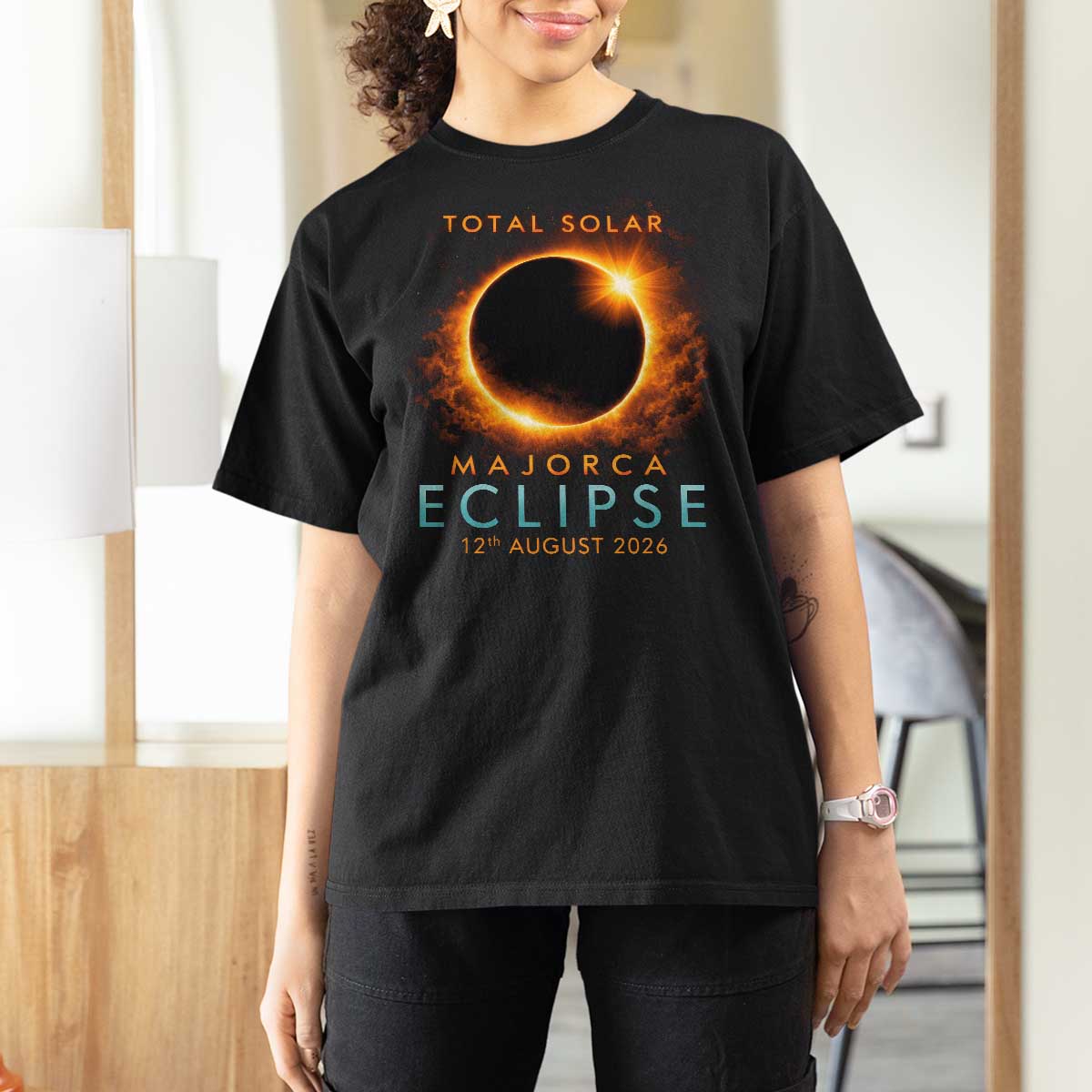 Total Solar Eclipse T Shirt For Women 12th August 2026 Majorca Totality