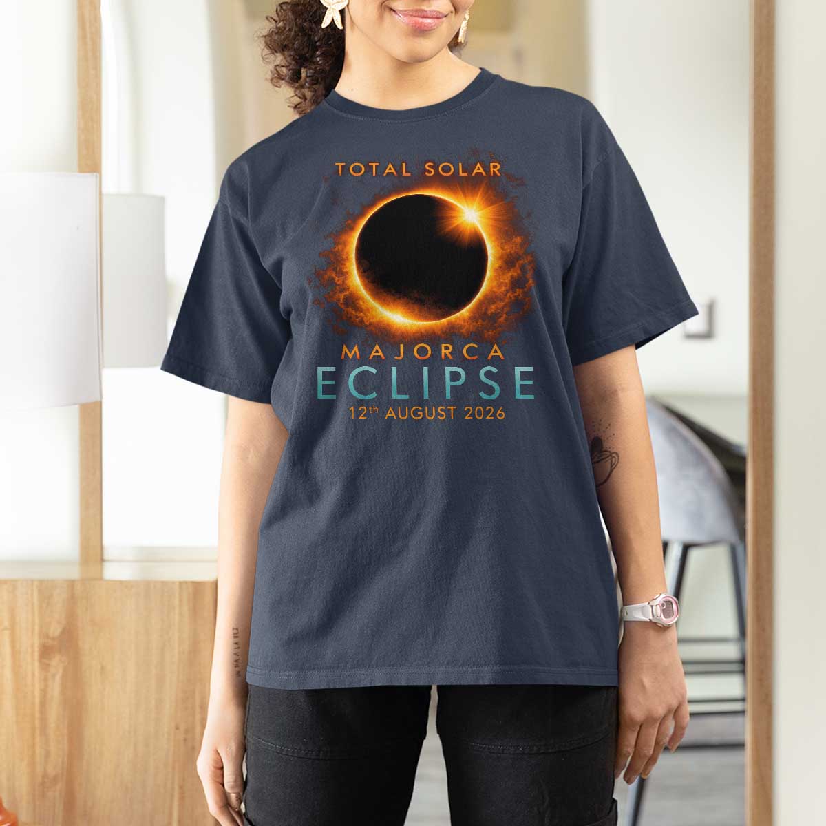 Total Solar Eclipse T Shirt For Women 12th August 2026 Majorca Totality