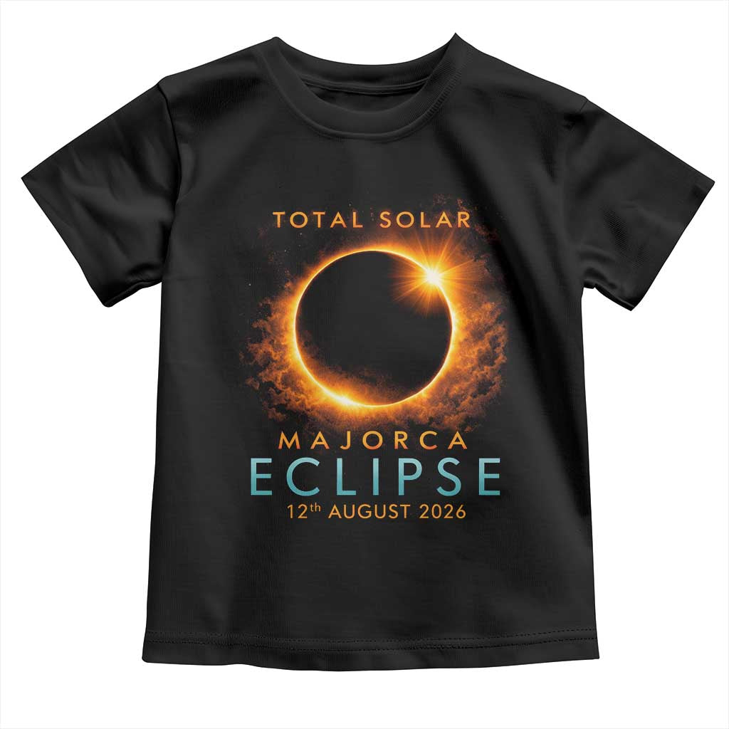 Total Solar Eclipse Toddler T Shirt 12th August 2026 Majorca Totality