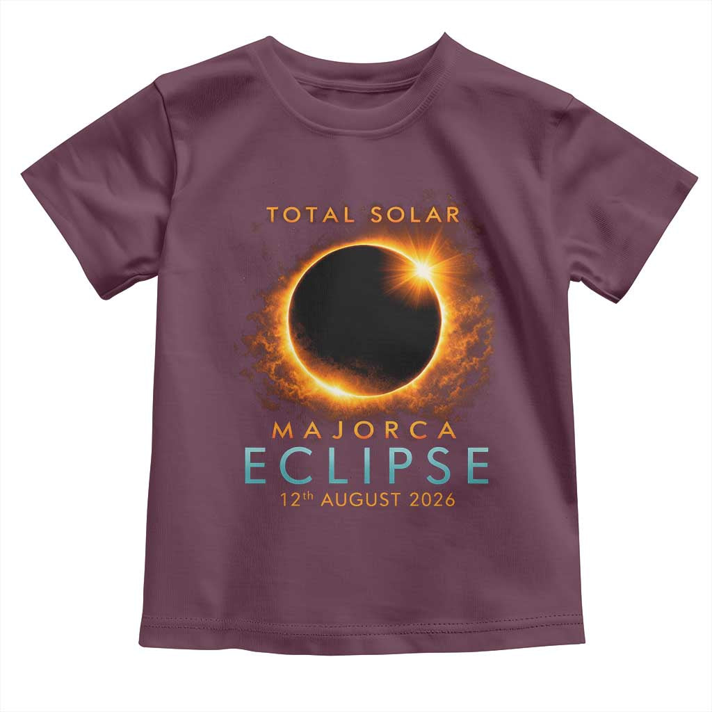 Total Solar Eclipse Toddler T Shirt 12th August 2026 Majorca Totality