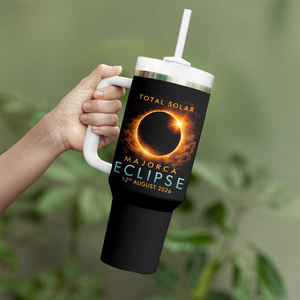 Total Solar Eclipse Tumbler With Handle 12th August 2026 Majorca Totality
