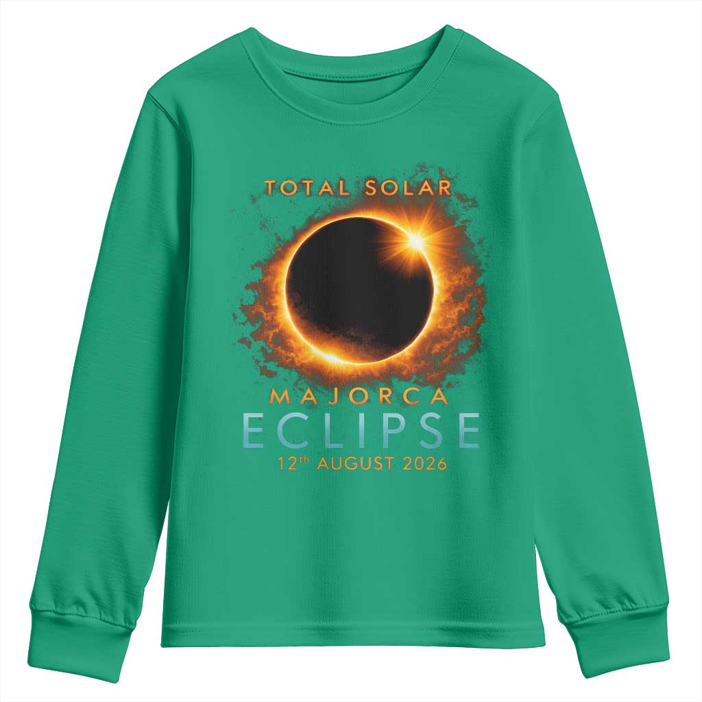 Total Solar Eclipse Youth Sweatshirt 12th August 2026 Majorca Totality