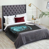 Give Ovarian Cancer The Boot Throw Blanket Cowgirl Cancer Awareness Teal Ribbon