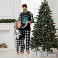 Give Ovarian Cancer The Boot Plaid Pajama Set Cowgirl Cancer Awareness Teal Ribbon