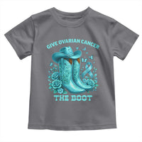 Give Ovarian Cancer The Boot Toddler T Shirt Cowgirl Cancer Awareness Teal Ribbon