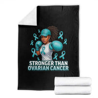 Black Women Fight Ovarian Cancer Awareness Throw Blanket African American Teal Ribbon Support