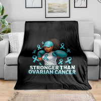 Black Women Fight Ovarian Cancer Awareness Throw Blanket African American Teal Ribbon Support