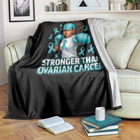 Black Women Fight Ovarian Cancer Awareness Throw Blanket African American Teal Ribbon Support