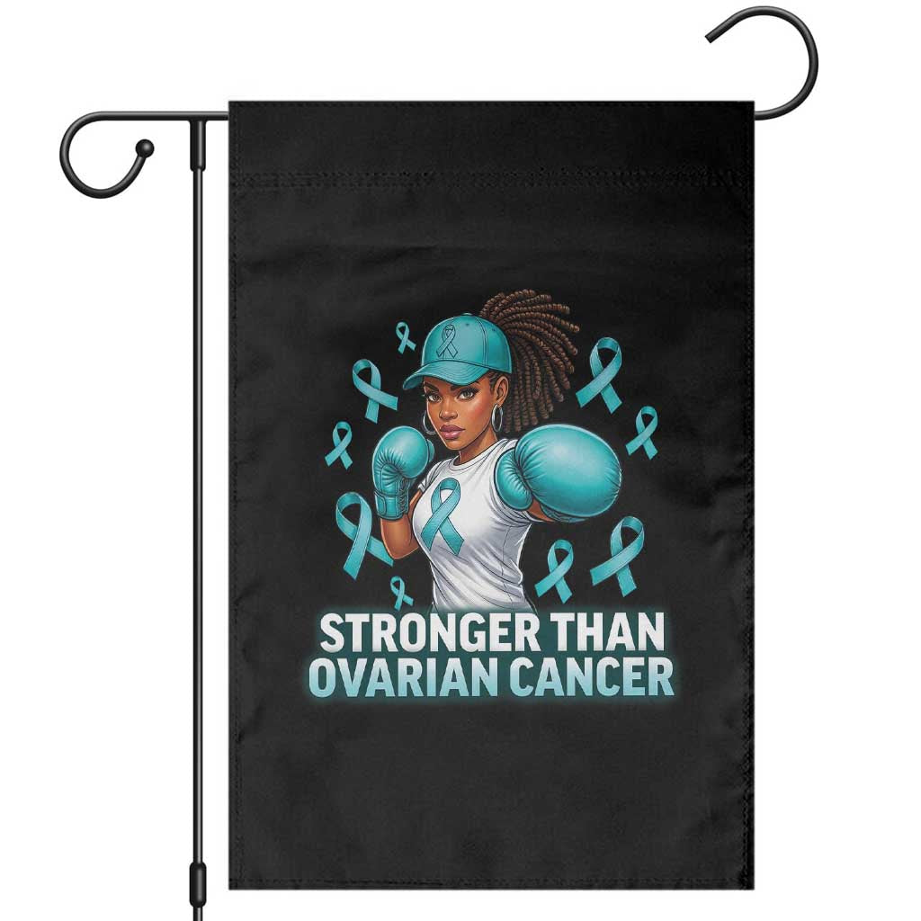 Black Women Fight Ovarian Cancer Awareness Garden Flag African American Teal Ribbon Support