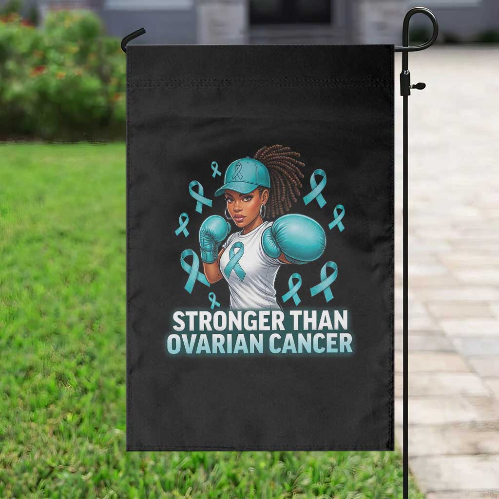 Black Women Fight Ovarian Cancer Awareness Garden Flag African American Teal Ribbon Support
