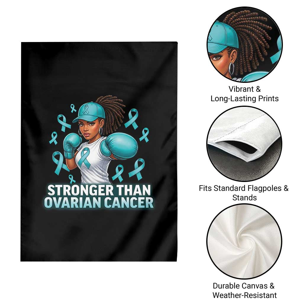 Black Women Fight Ovarian Cancer Awareness Garden Flag African American Teal Ribbon Support
