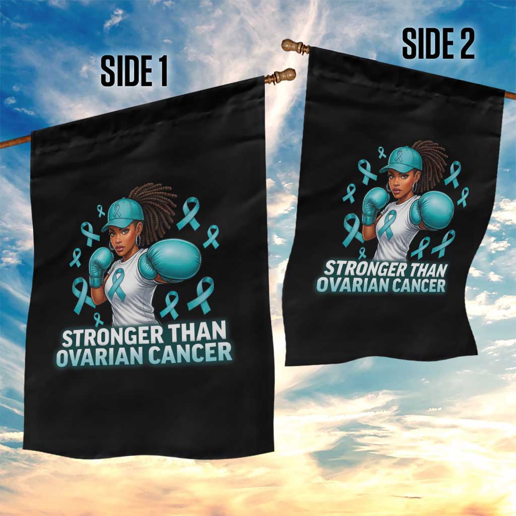 Black Women Fight Ovarian Cancer Awareness Garden Flag African American Teal Ribbon Support