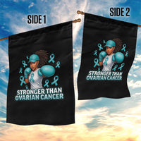 Black Women Fight Ovarian Cancer Awareness Garden Flag African American Teal Ribbon Support