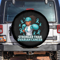 Black Women Fight Ovarian Cancer Awareness Spare Tire Cover African American Teal Ribbon Support