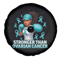 Black Women Fight Ovarian Cancer Awareness Spare Tire Cover African American Teal Ribbon Support