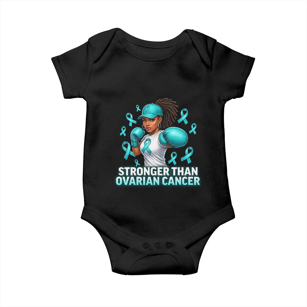 Black Women Fight Ovarian Cancer Awareness Baby Onesie African American Teal Ribbon Support