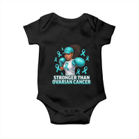 Black Women Fight Ovarian Cancer Awareness Baby Onesie African American Teal Ribbon Support