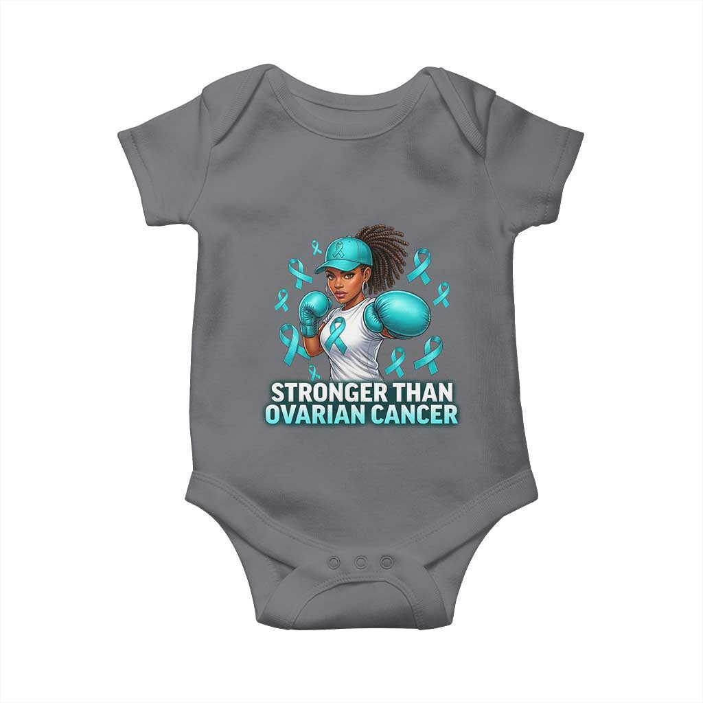 Black Women Fight Ovarian Cancer Awareness Baby Onesie African American Teal Ribbon Support