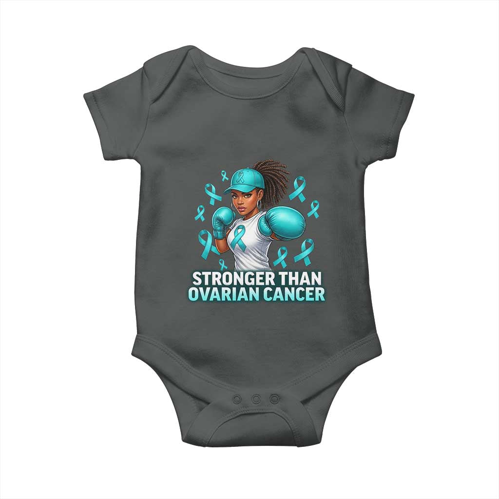 Black Women Fight Ovarian Cancer Awareness Baby Onesie African American Teal Ribbon Support