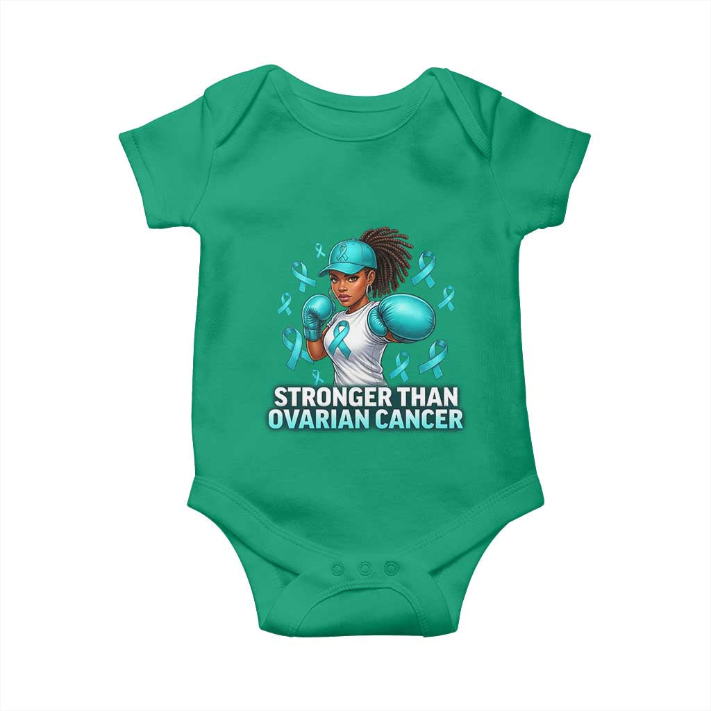Black Women Fight Ovarian Cancer Awareness Baby Onesie African American Teal Ribbon Support